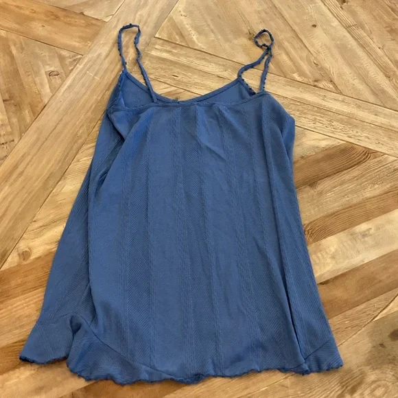 Sézane Eleonora Negligee Blue Button Front Knit Slip Dress Medium